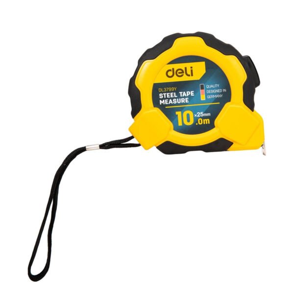 Plieninė matavimo juosta 10 m / 25 mm Deli Tools EDL3799Y (geltona) - Image 2