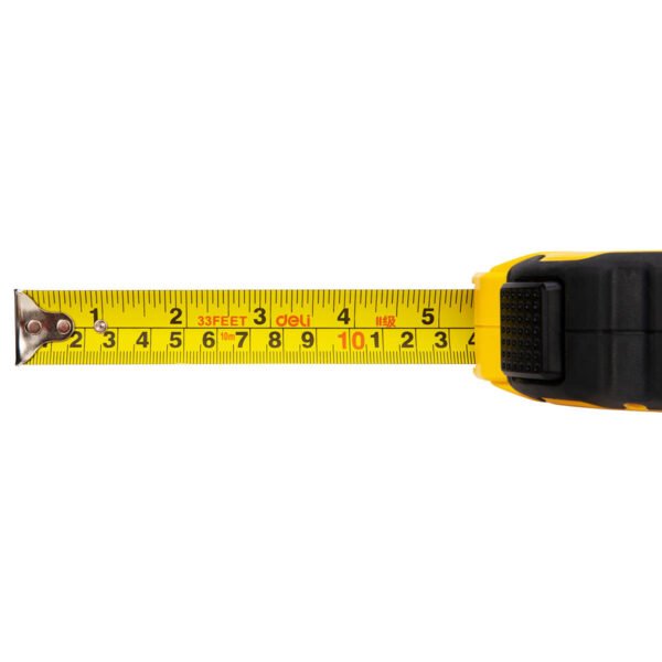 Plieninė matavimo juosta 10 m / 25 mm Deli Tools EDL3799Y (geltona) - Image 5