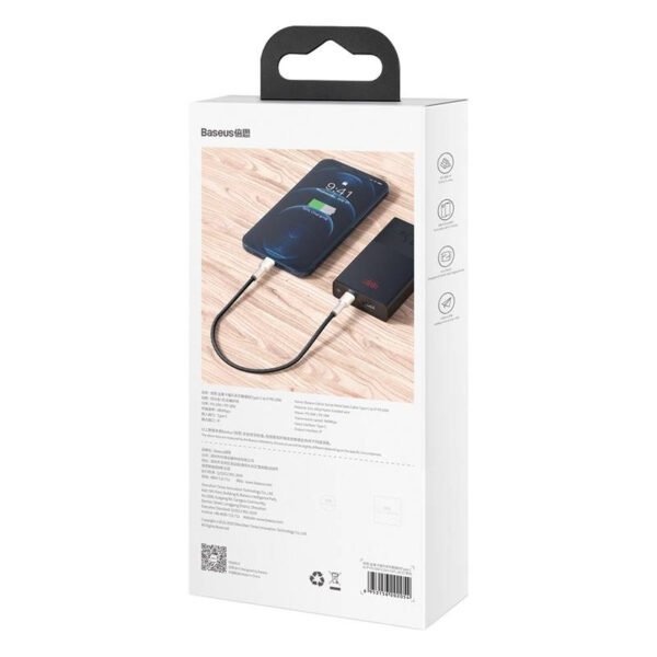 USB-C laidas Lightning Baseus Cafule, PD, 20W, 0,25 m (juodas) - Image 8