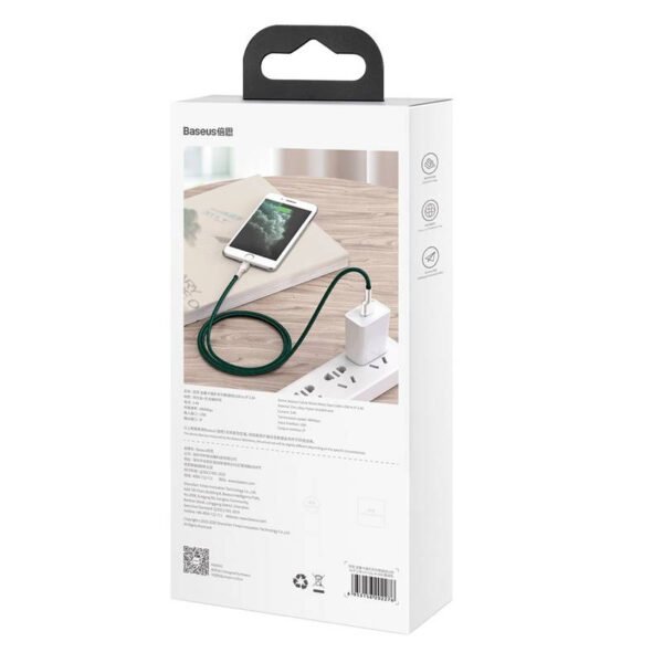 USB laidas Lightning Baseus Cafule, 2,4A, 2 m (žalias) - Image 7