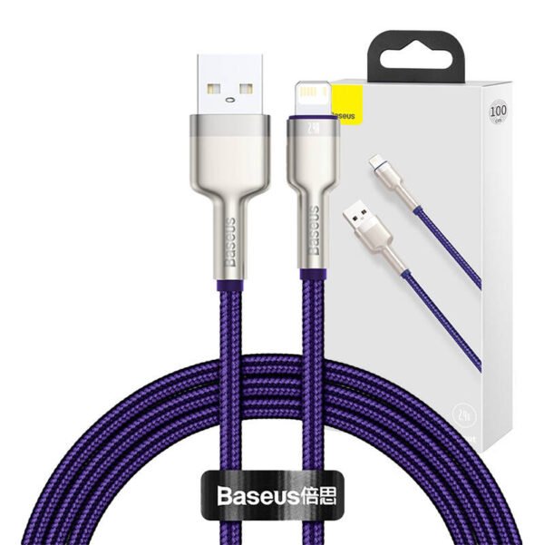 USB laidas Lightning Baseus Cafule, 2,4 A, 1 m (violetinis) - Image 7