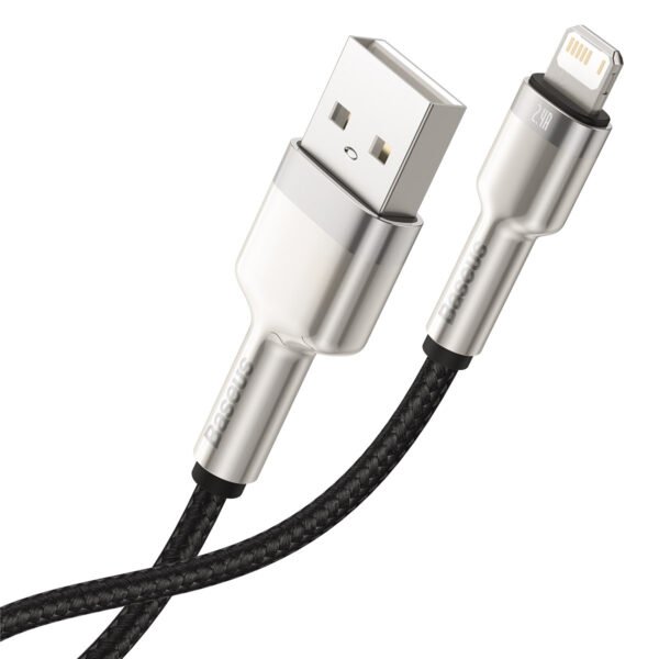 USB laidas Lightning Baseus Cafule, 2,4 A, 0,25 m (juodas) - Image 5