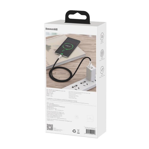 USB kabelis USB-C Baseus Cafule, 66 W, 2 m (juodas) - Image 7