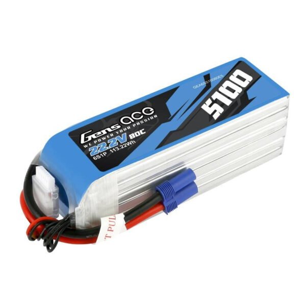 Baterija GensAce 5100 mAh 22,2 V 80C 6S1P EC5 - Image 2