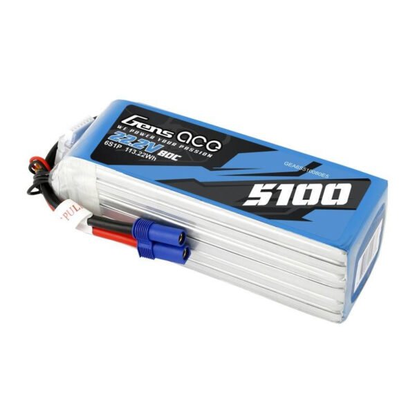 Baterija GensAce 5100 mAh 22,2 V 80C 6S1P EC5 - Image 3