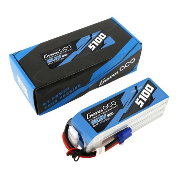 Baterija GensAce 5100 mAh 22,2 V 80C 6S1P EC5 - Image 4