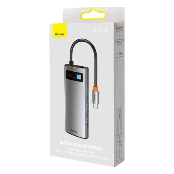 Adapteris 5in1 Baseus Hub USB-C į 3x USB 3.0 + HDMI + USB-C PD - Image 7