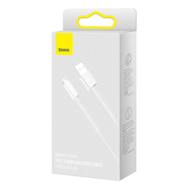 Baseus Dynamic USB ir Lightning kabelis, 2,4 A, 2 m (baltas) - Image 5