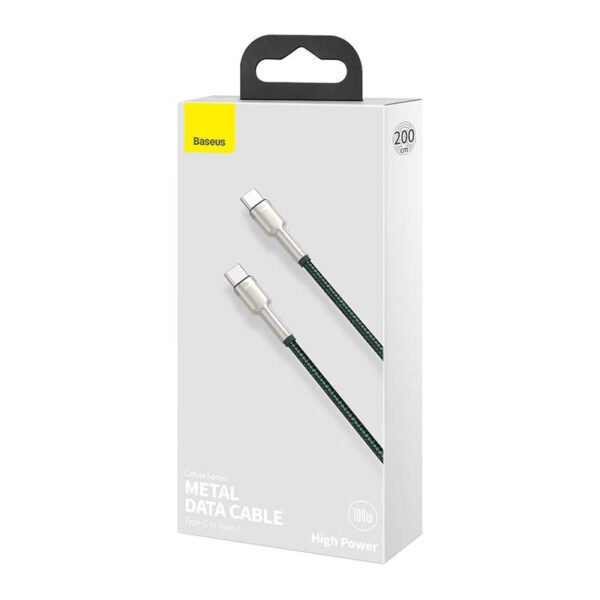 Kabelis iš USB-C į USB-C Baseus Cafule, 100 W, 2 m (žalias) - Image 7