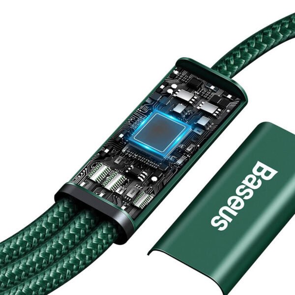 Baseus Rapid serijos 3-in-1 kabelis USB-C, skirtas M+L+T, 20W, 1,5 m (žalias ) - Image 4