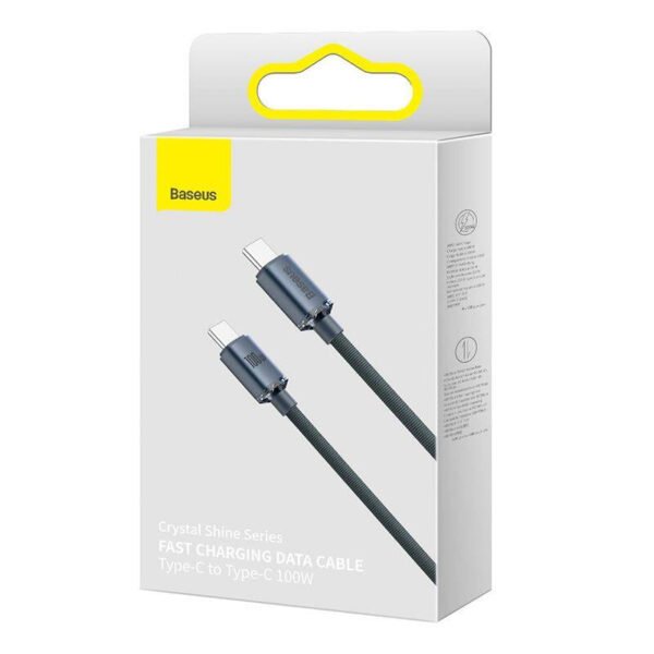 Baseus Crystal Shine kabelis USB-C į USB-C, 100 W, 1,2 m (juodas) - Image 16