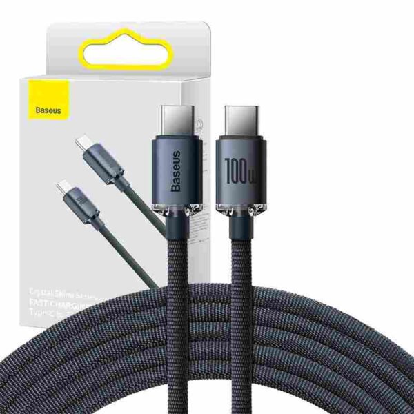 Baseus Crystal Shine kabelis USB-C į USB-C, 100 W, 1,2 m (juodas) - Image 9