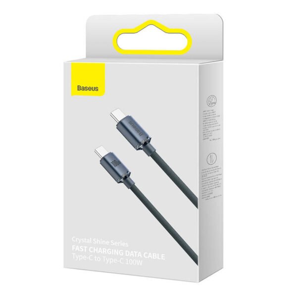 Baseus Crystal Shine kabelis USB-C į USB-C, 100 W, 1,2 m (juodas) - Image 7