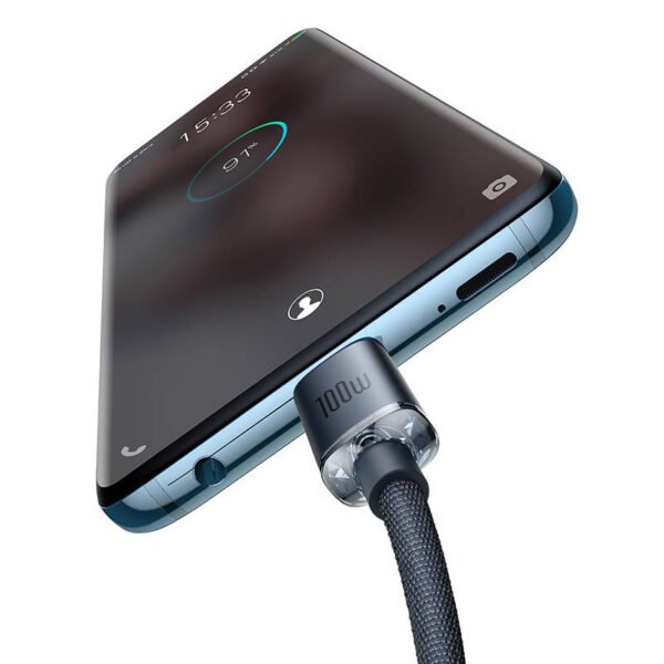 Baseus Crystal Shine kabelis USB-C į USB-C, 100 W, 1,2 m (juodas) - Image 6