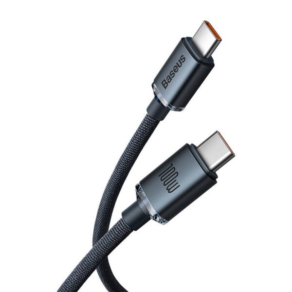 Baseus Crystal Shine kabelis USB-C į USB-C, 100 W, 1,2 m (juodas) - Image 8