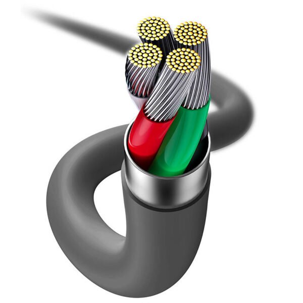 Baseus Jelly kabelis USB į Lightning, 2,4 A, 1,2 m (juodas) - Image 6
