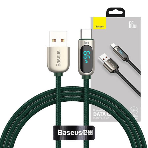 Baseus ekrano kabelis iš USB į Type-C, 66 W, 1 m (žalias) - Image 8