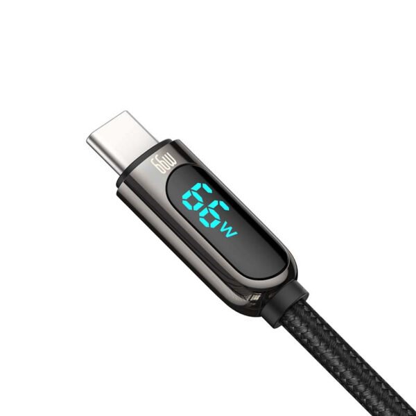 Baseus ekrano kabelis USB prie C tipo, 66 W, 1 m (juodas) - Image 4