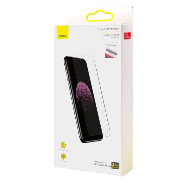 Baseus 0,3 mm viso stiklo grūdinto stiklo plėvelė (2 vnt. pakuotė), skirta iPhone XS Max/11 Pro Max 6,5 colio - Image 6