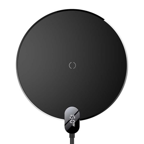 Indukcinis belaidis įkroviklis Baseus Digital LED 15W (juodas) - Image 2
