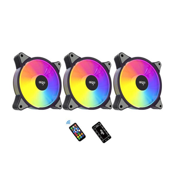 Kompiuterio ventiliatorių rinkinys 3in1 Aigo AR12 ARGB 120x120 (juodas) - Image 3
