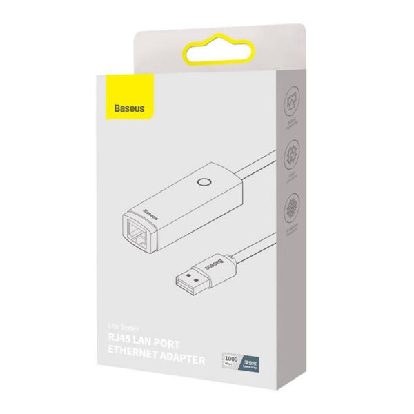 Tinklo adapteris Baseus Lite Series USB į RJ45, 1000Mbps (pilkas) - Image 5