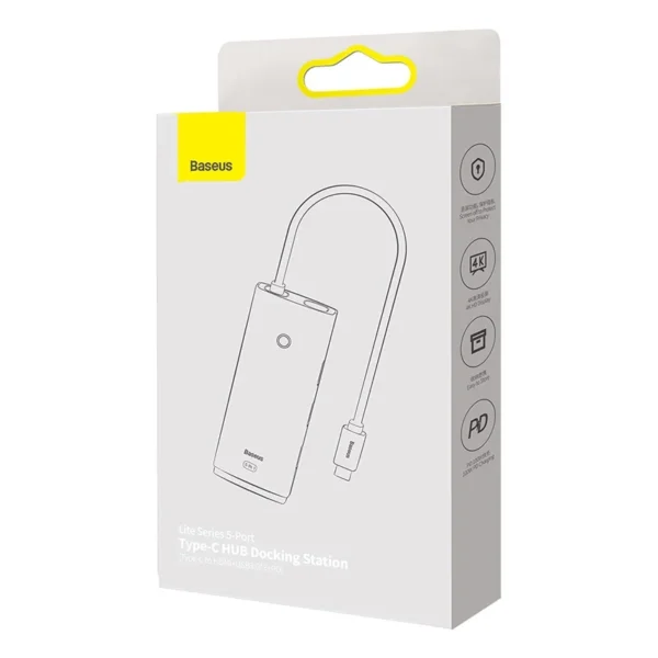 Baseus Lite Series Hub 5w1 USB-C į 3x USB 3.0 + USB-C + HDMI (juodas) - Image 8