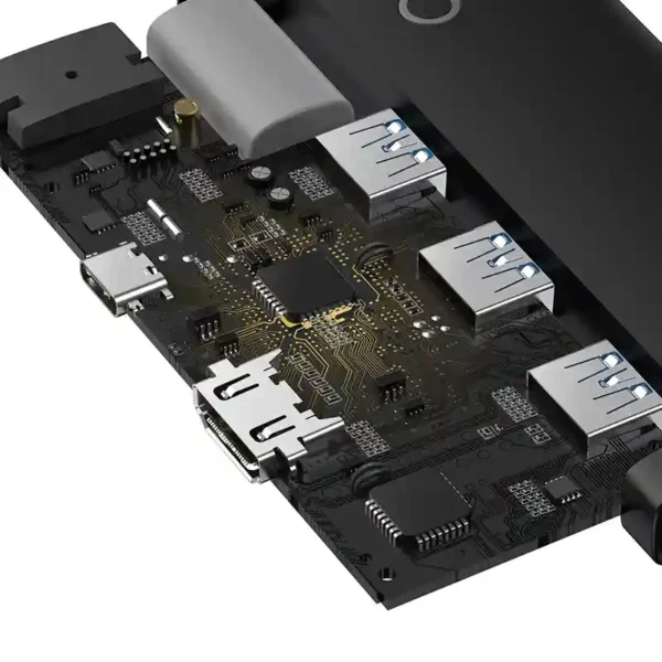 Baseus Lite Series Hub 5w1 USB-C į 3x USB 3.0 + USB-C + HDMI (juodas) - Image 6