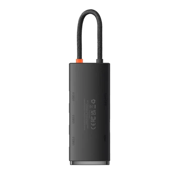 Baseus Lite Series Hub 5w1 USB-C į 3x USB 3.0 + USB-C + HDMI (juodas) - Image 5