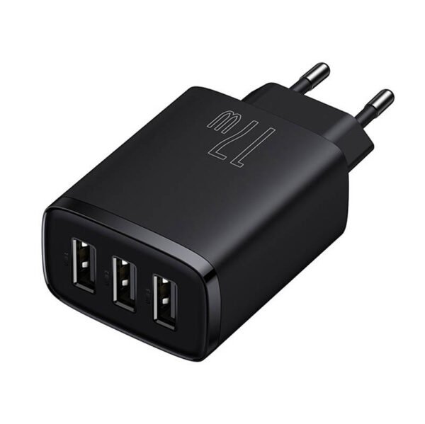 Baseus kompaktiškas greitasis įkroviklis, 3x USB, 17 W (juodas) - Image 6