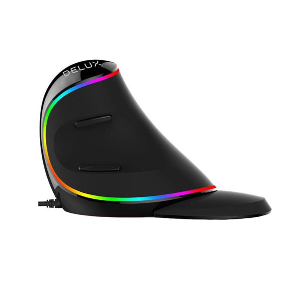 Laidinė vertikali pelė Delux M618Plus 4000 DPI RGB - Image 2