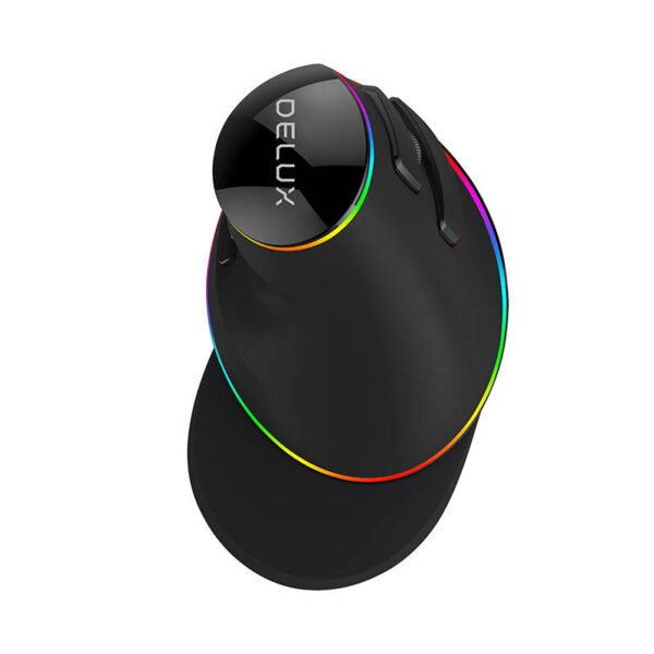 Laidinė vertikali pelė Delux M618Plus 4000 DPI RGB - Image 3