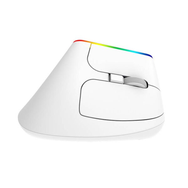 Belaidė vertikali pelė Delux M618C 2.4G 1600 DPI RGB (balta) - Image 4