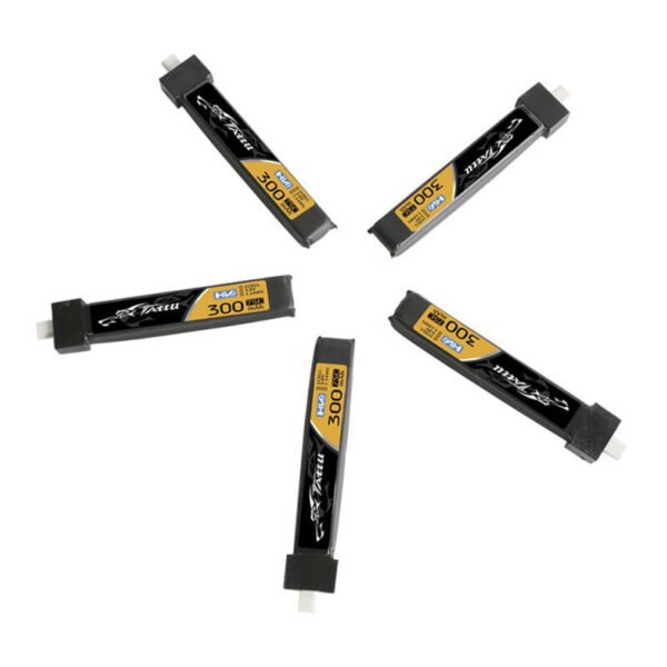 Tattu LiPo 300mAh 3.8V 75C 1S1P HV BT2.0.5 baterija (5 vnt.) - Image 2