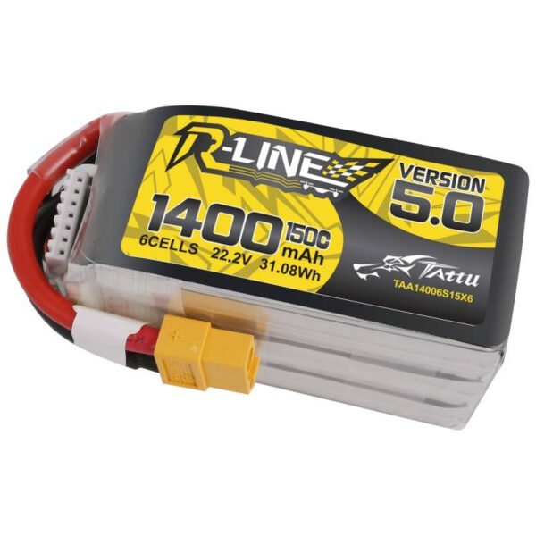 Baterija Tattu R-Line 5.0 1400mAh 22.2V 150C 6S1P XT60 - Image 2