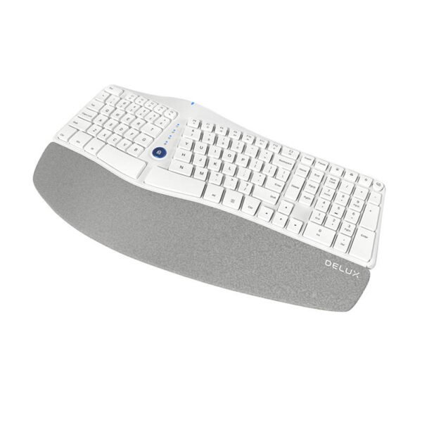 Belaidė ergonomiška klaviatūra Delux GM901D BT+2.4G (balta) - Image 2
