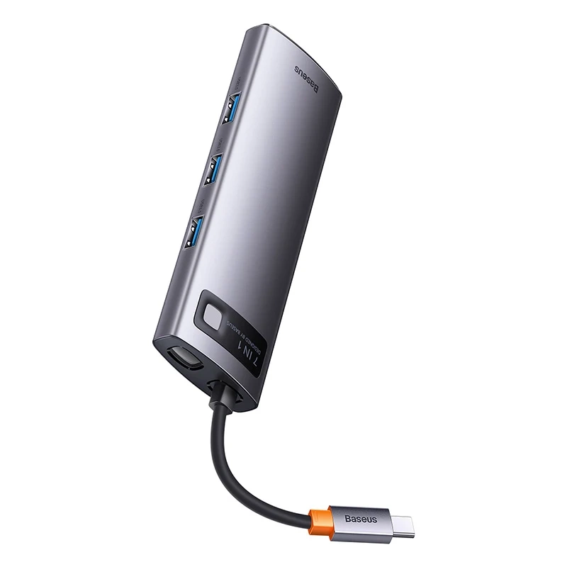 Hub 7in1 Baseus Metal Gleam Series, USB-C į 3x USB 3.0 + HDMI + USB-C PD + VGA + Ethernet RJ45 - Image 4