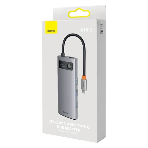 Hub 4in1 Baseus Metal Gleam Series, USB-C į 4x USB 3.0 - Image 5