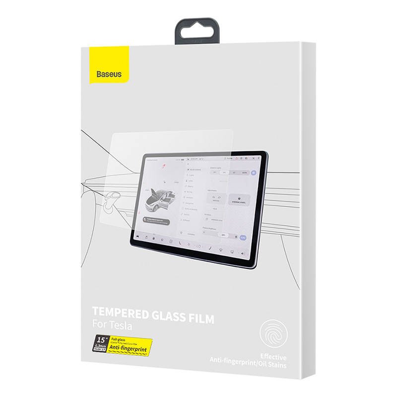 Grūdintas stiklas Baseus Crystal 0.3mm Tesla model 3/Y 15’’ ekranui - Image 6