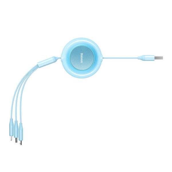 Baseus Bright Mirror 2, USB 3-in-1 kabelis micro USB / USB-C / Lightning 3,5A 1,1 m (dangaus mėlyna) - Image 3