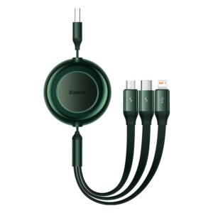 USB 3-in-1 cable for micro USB / USB-C / Lightning 3.5A 1.1m (Green)