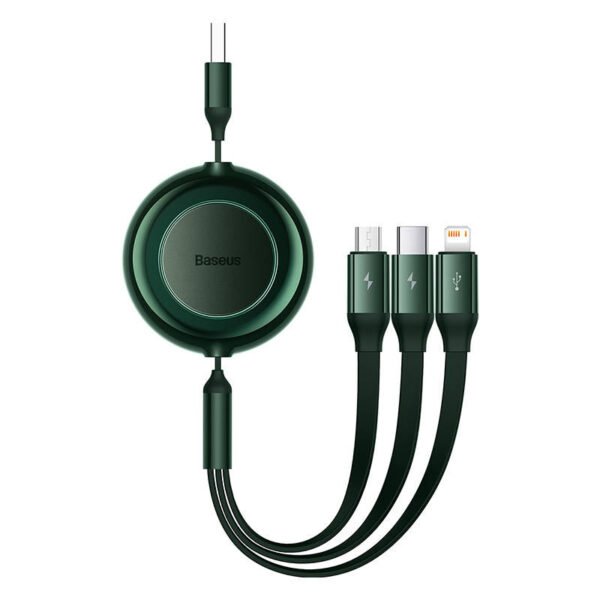 USB 3-in-1 cable for micro USB / USB-C / Lightning 3.5A 1.1m (Green)