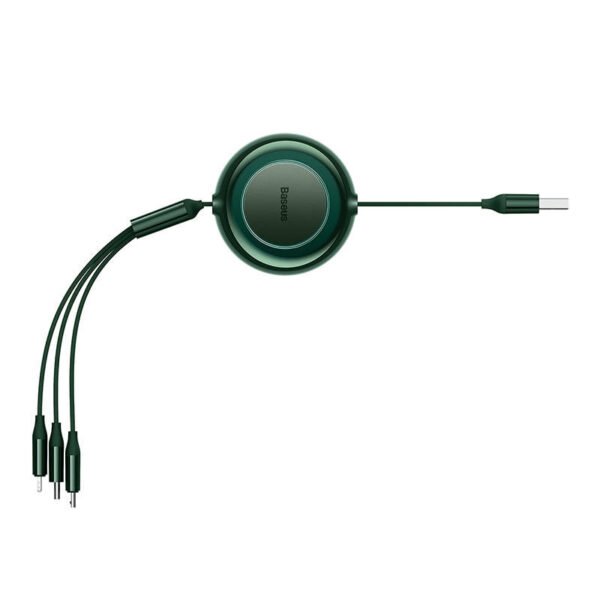 Baseus Bright Mirror 2, USB 3-in-1 kabelis, skirtas micro USB / USB-C / Lightning 3,5 A 1,1 m (žalias) - Image 3