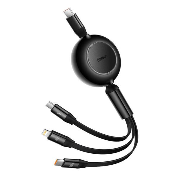 Baseus Bright Mirror 4, USB-C 3-in-1 kabelis, skirtas micro USB / USB-C / Lightning 100 W / 3,5 A 1,1 m (juodas) - Image 6