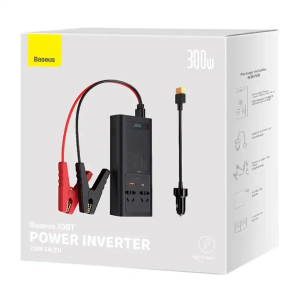 Galios keitiklis Baseus 300W (220V CN/EU) (juodas) - Image 8