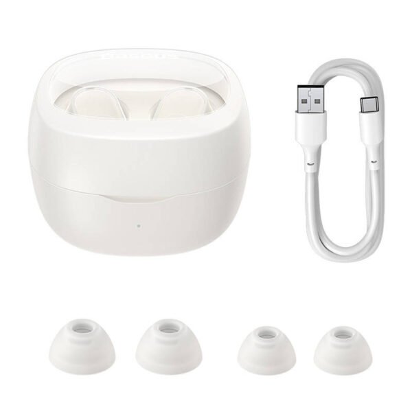 Belaidės ausinės Baseus Bowie WM02 TWS, Bluetooth 5.0 (baltos spalvos) - Image 7
