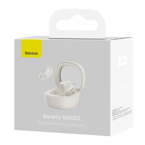 Belaidės ausinės Baseus Bowie WM02 TWS, Bluetooth 5.0 (baltos spalvos) - Image 8