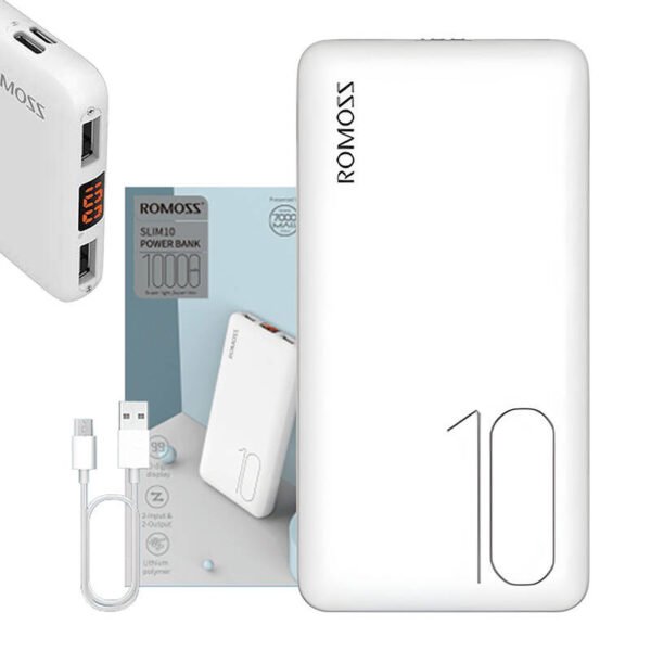 Išorinė baterija Romoss PSP10 10000mAh (baltas) - Image 2