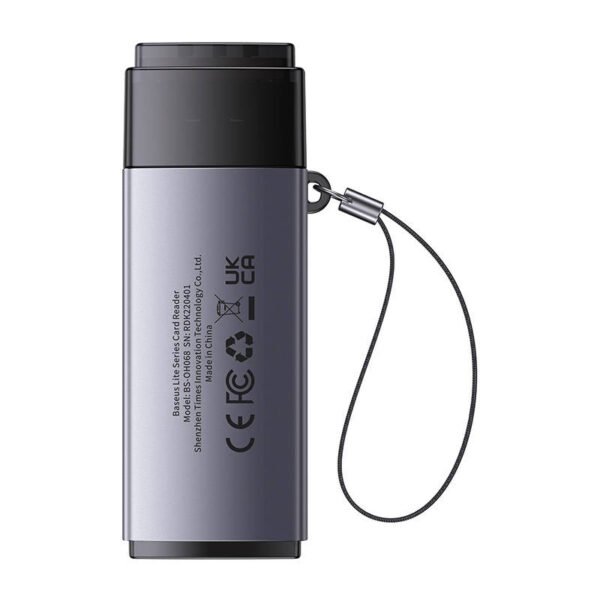 Baseus Lite Series SD/TF atminties kortelės skaitytuvas, USB (pilkas) - Image 3