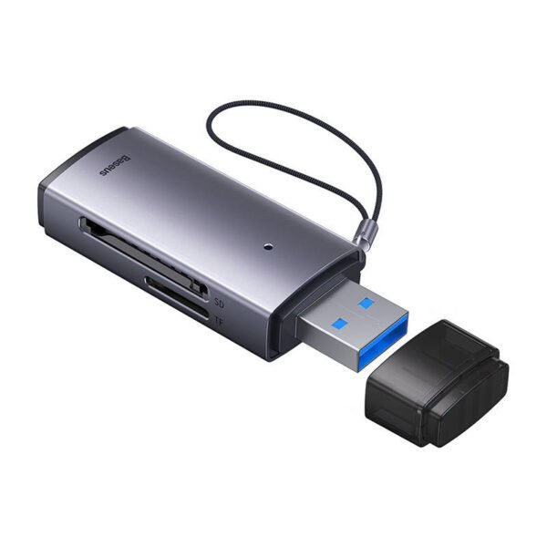 Baseus Lite Series SD/TF atminties kortelės skaitytuvas, USB (pilkas) - Image 4